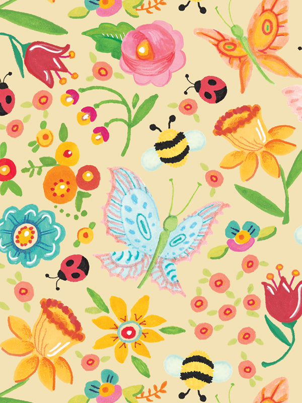 Mary Engelbreit Simple Spring Toss collection – travel umbrella, RFID wallets and gifts in a scattered spring floral print