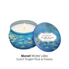 Monet Water Lilies Scented Clean Soy Candles - Gift Boxed Set of 4 Scents