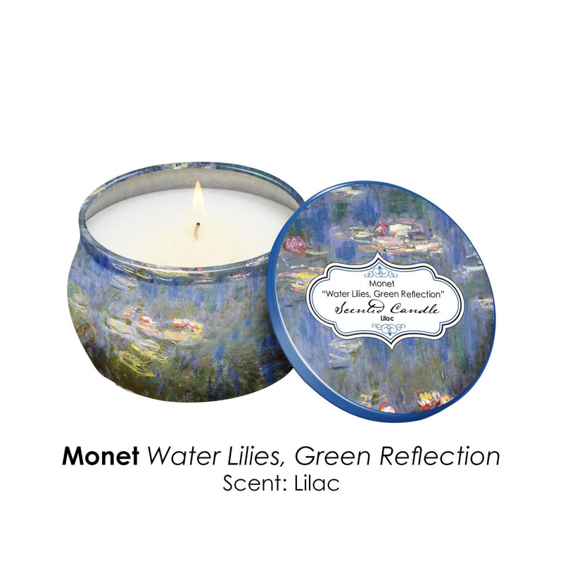 Monet Water Lilies Scented Clean Soy Candles - Gift Boxed Set of 4 Scents