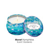 Monet Water Lilies Scented Clean Soy Candles - Gift Boxed Set of 4 Scents