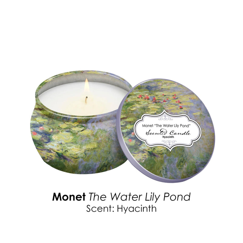 Monet Water Lilies Scented Clean Soy Candles - Gift Boxed Set of 4 Scents