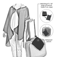 Monet Water Lilies Reversible Rain Cape Poncho – Lightweight Hooded Wrap for Women