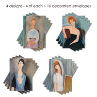 Barnes/Modigliani - Boxed Blank Note Cards – Set of 16 in a Keepsake Gift Box
