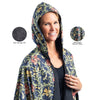 Black & William Morris Golden Flowers Womens Rain Cape - Rainproof Breathable Rain Poncho