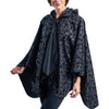 Black with Velvet Swirls Reversible Hooded Rain Cape – Lightweight Women's Wrap