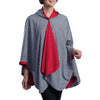 Crimson & Black / White Houndstooth Travel Rain Cape
