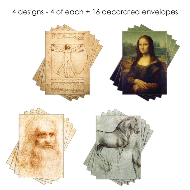 da Vinci Favorites - Boxed Blank Note Cards – Set of 16 in a Keepsake Gift Box