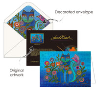 Laurel Burch Cats - Boxed Blank Note Cards – Set of 16 in a Keepsake Gift Box