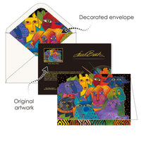 Laurel Burch Dogs - Boxed Blank Note Cards – Set of 16 in a Keepsake Gift Box