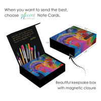 Laurel Burch Horses - Boxed Blank Note Cards – Set of 16 in a Keepsake Gift Box