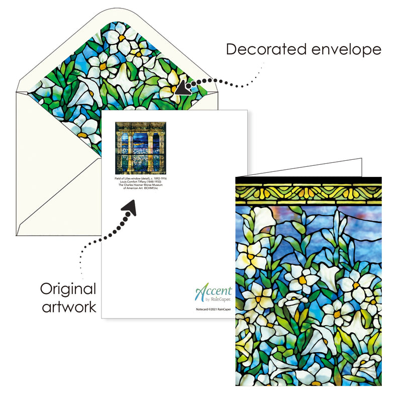 Tiffany Stained Glass Masterworks- Boxed Blank Note Cards – Set of 16 in a Keepsake Gift Box