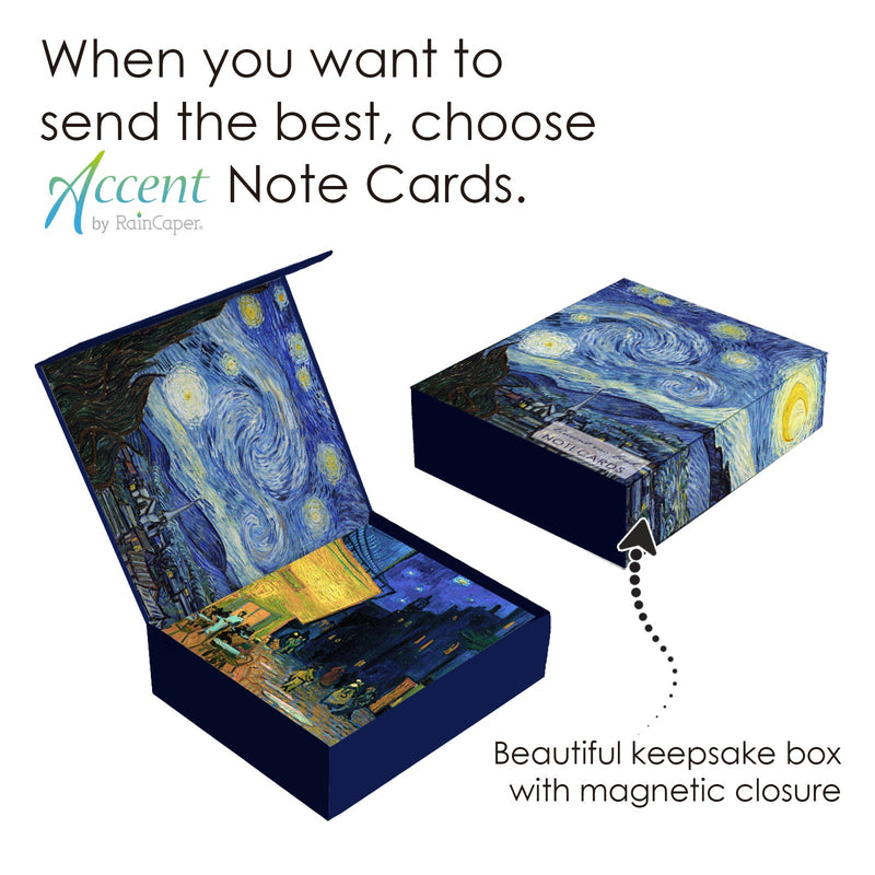 van Gogh At Night - Boxed Blank Note Cards – Set of 16 in a Keepsake Gift Box