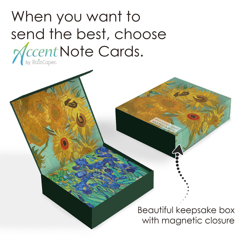 van Gogh Flowers - Boxed Blank Note Cards – Set of 16 in a Keepsake Gift Box