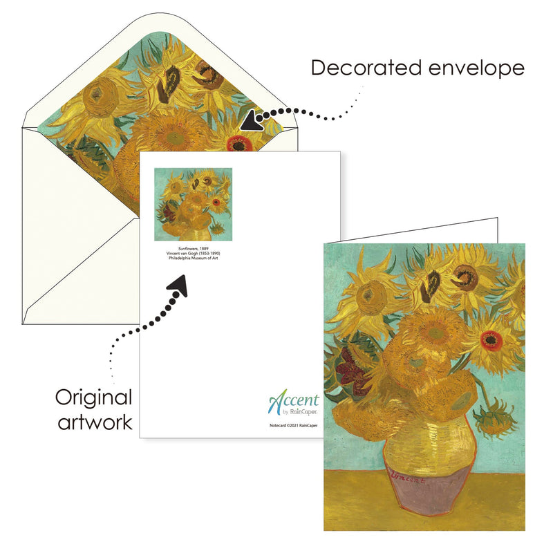 van Gogh Flowers - Boxed Blank Note Cards – Set of 16 in a Keepsake Gift Box
