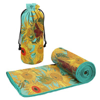 van Gogh Sunflowers Oversized Beach Towel - Microfiber, Quick-Dry