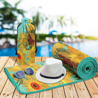 van Gogh Sunflowers Oversized Beach Towel - Microfiber, Quick-Dry