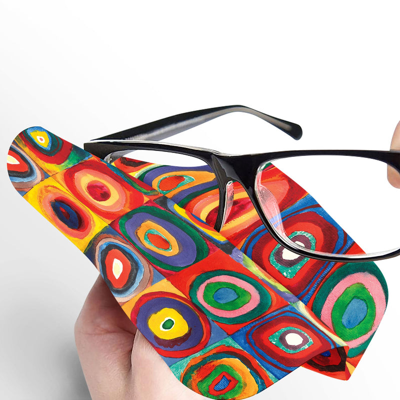 Kandinsky Circles Microfiber Lens Cleaning Cloth – Soft, Non-Abrasive, Art-Inspired