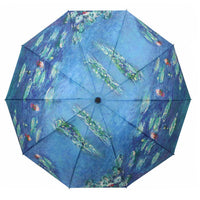 Monet Water Lilies Travel Umbrella – Compact, One-Touch Open & Close