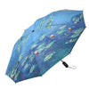 Monet Water Lilies Travel Umbrella – Compact, One-Touch Open & Close