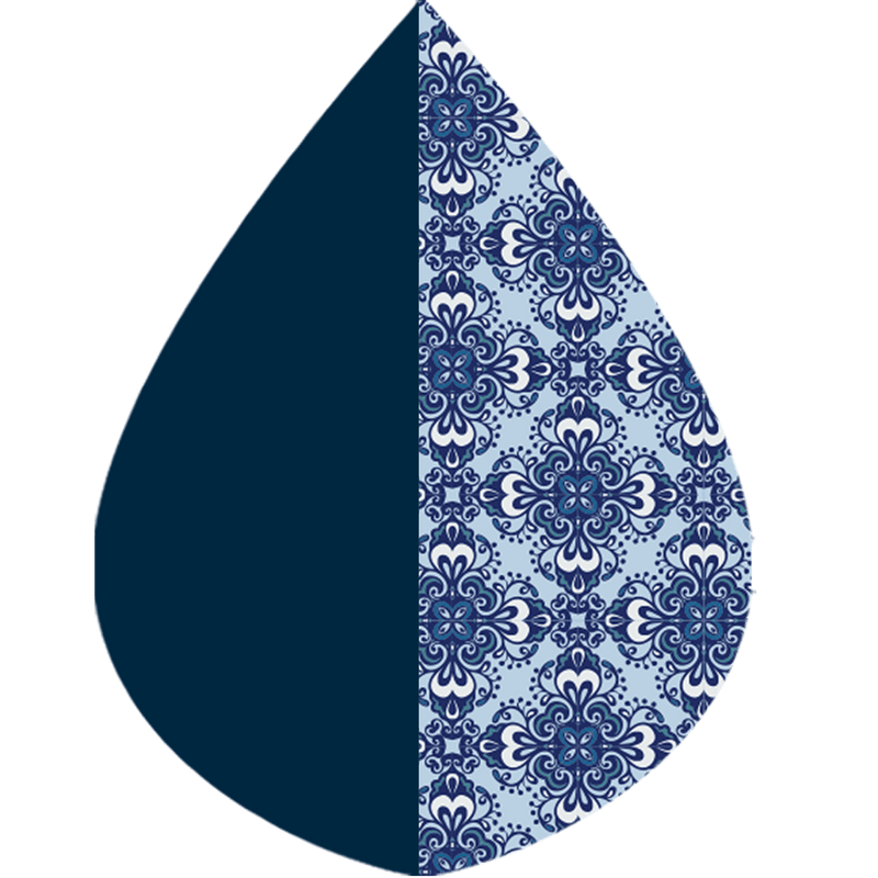 Navy & China Blue Rainproof Hooded Rain Cape – Lightweight Women's Rain Wrap