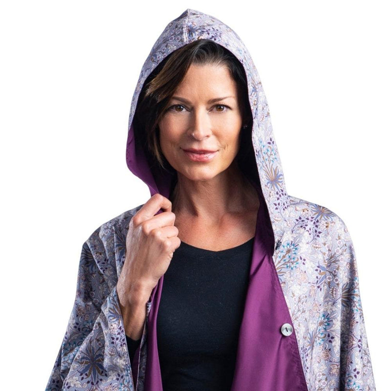 RainCaper William Morris Hyacinth & Plum Travel Cape