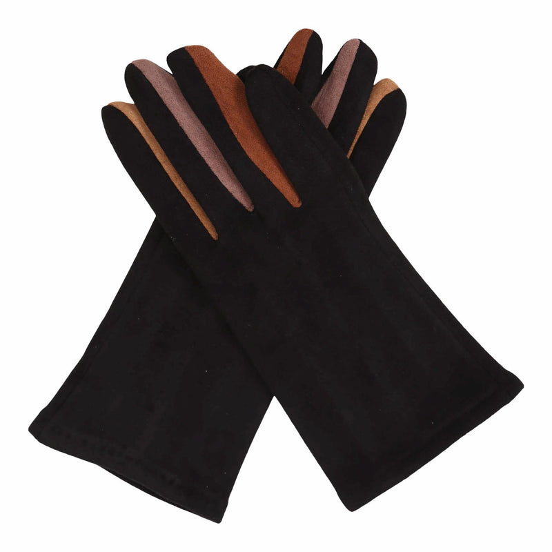 Black & Neutrals Womens Touch Screen Gloves - One Size Fits All