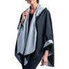 Black & Pewter Grey Reversible Rain & Travel Cape