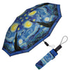 van Gogh Starry Night Travel Umbrella – Compact, One-Touch Open & Close