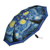 van Gogh Starry Night Travel Umbrella – Compact, One-Touch Open & Close