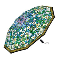 Tiffany Field of Lilies Travel Umbrella – Compact, One-Touch Open & Close