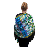Tiffany Field of Lilies   Silk Blend Shawl – Lightweight Dressy Wrap for Women