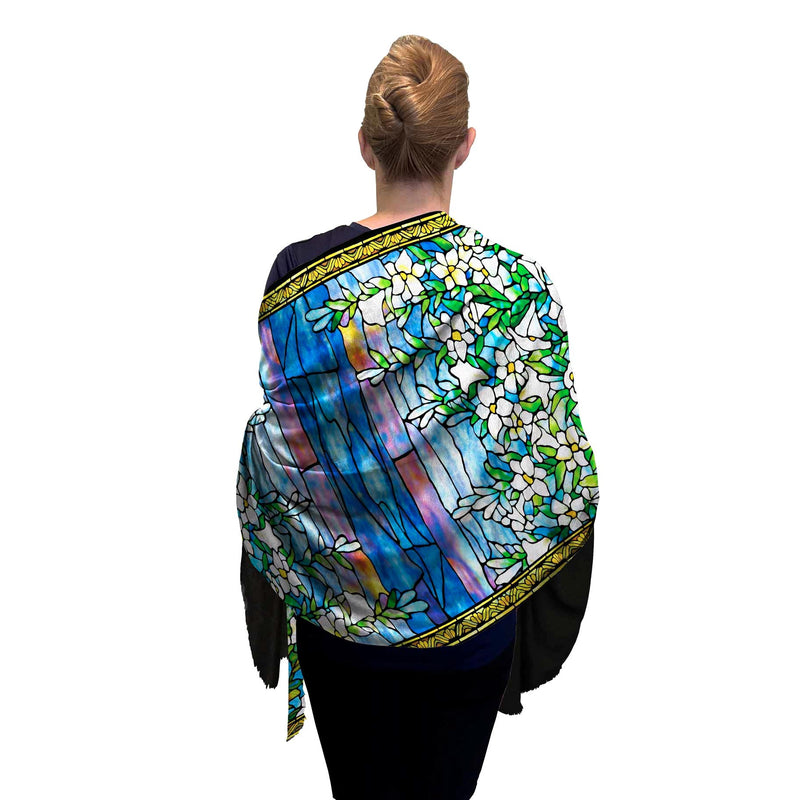 Tiffany Field of Lilies   Silk Blend Shawl – Lightweight Dressy Wrap for Women