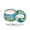 Tiffany Floral Scented Scented Clean Soy Candles - Gift Boxed Set of 4 Scents