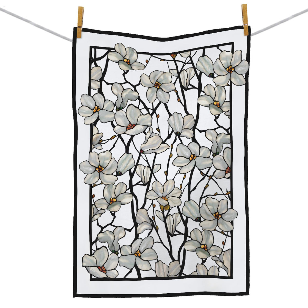 Tiffany Magnolia Cotton Tea Towel – Flat Weave, Absorbent