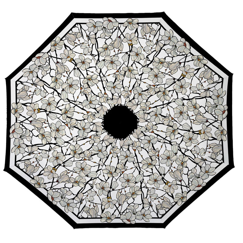 Tiffany Magnolia Travel Umbrella – Compact, One-Touch Open & Close