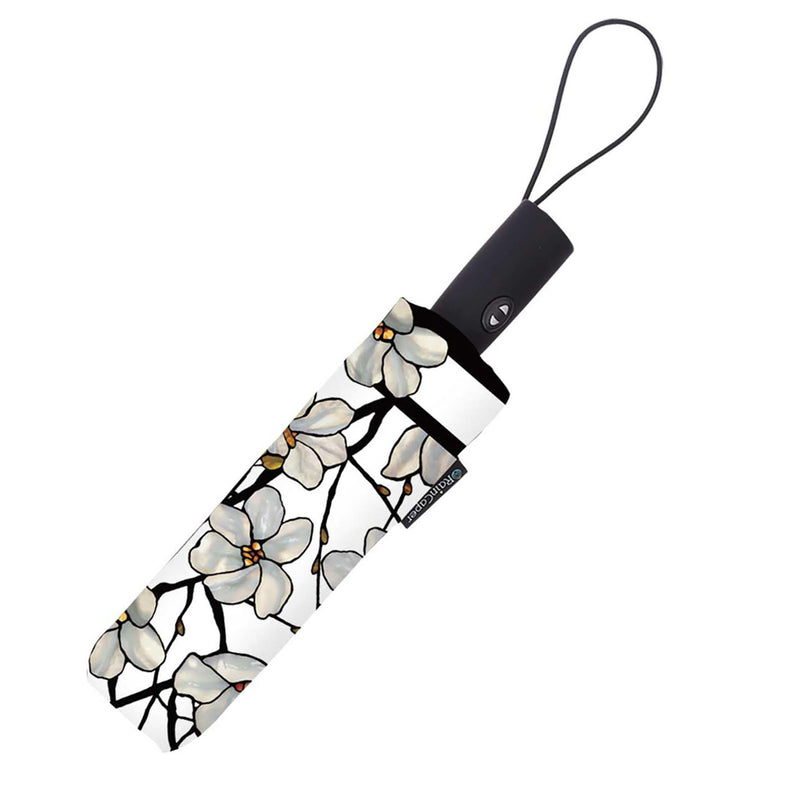 Tiffany Magnolia Travel Umbrella – Compact, One-Touch Open & Close