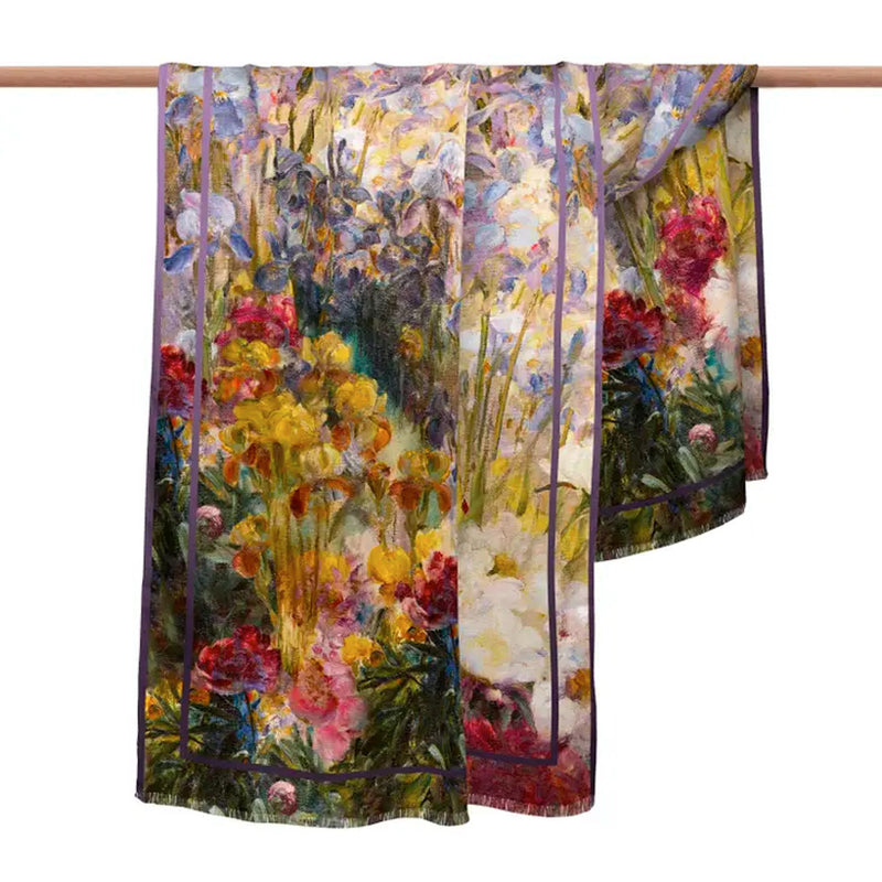 Tiffany Peonies & Iris   Silk Blend Shawl – Lightweight Dressy Wrap for Women