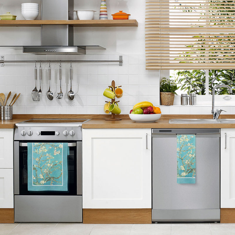 van Gogh Almond Blossom Cotton Tea Towel – Flat Weave, Absorbent