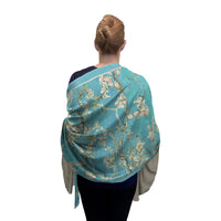 van Gogh Almond Blossom   Silk Blend Shawl – Lightweight Dressy Wrap for Women