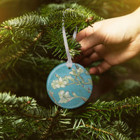 van Gogh Almond Blossom Porcelain Keepsake Ornament – Flat Ceramic, Gift-Ready