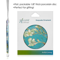van Gogh Almond Blossom Porcelain Keepsake Ornament – Flat Ceramic, Gift-Ready