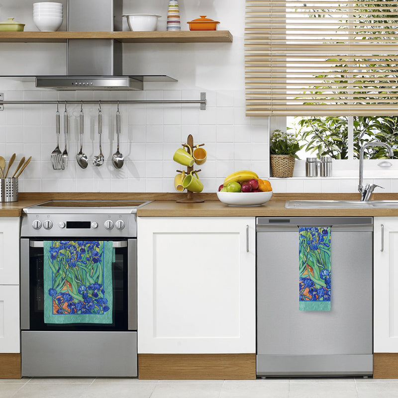 van Gogh Irises Cotton Tea Towel – Flat Weave, Absorbent