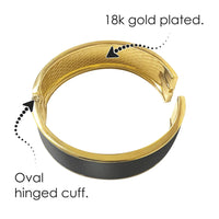 da Vinci Mona Lisa Fine Art Hinged Cuff Gold Bangle Bracelet