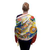 Delaunay Portuguese Woman Silk Blend Shawl – Lightweight Dressy Wrap for Women