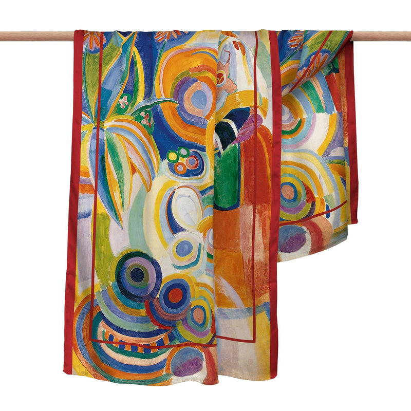 Delaunay Portuguese Woman Silk Blend Shawl – Lightweight Dressy Wrap for Women