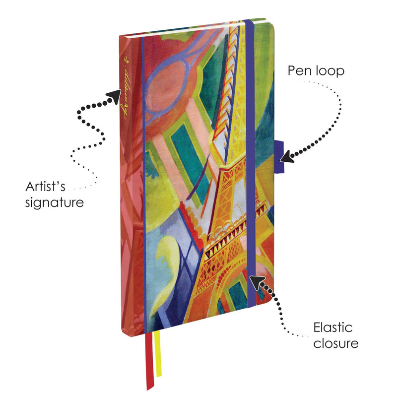Delaunay Eiffel Tower - Dot Grid Journal – Hardcover, Pockets, Ribbon Bookmarks