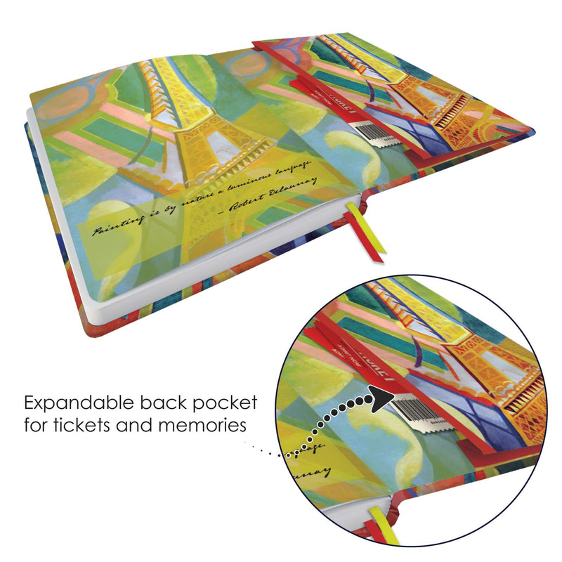 Delaunay Eiffel Tower - Dot Grid Journal – Hardcover, Pockets, Ribbon Bookmarks