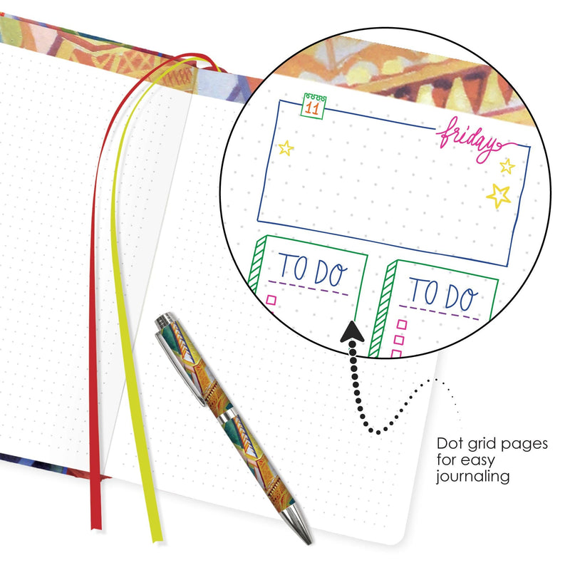 Delaunay Eiffel Tower - Dot Grid Journal – Hardcover, Pockets, Ribbon Bookmarks