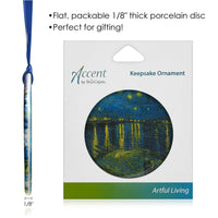 van Gogh Over the Rhone Porcelain Keepsake Ornament – Flat Ceramic, Gift-Ready