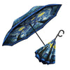 van Gogh Starry Night Reverse Inverted Umbrella – Hands-Free, Windproof Design